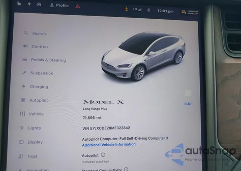 2021 Tesla Model X Long Range Dual Motor All-Wheel Drive/Long Range Plus Dual Motor All-Wheel Drive z USA, uszkodzony, nr VIN 5YJXCDE28MF323842